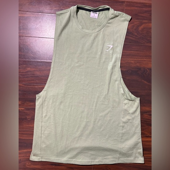 Gymshark XL Green Sleeveless Muscle Tank Top Cut Off Workout Athletic Gym - Picture 2 of 5